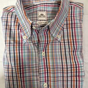 SHIRT Peter Millar Button Down  Men's  Large Multicolor Plaid Seaside
